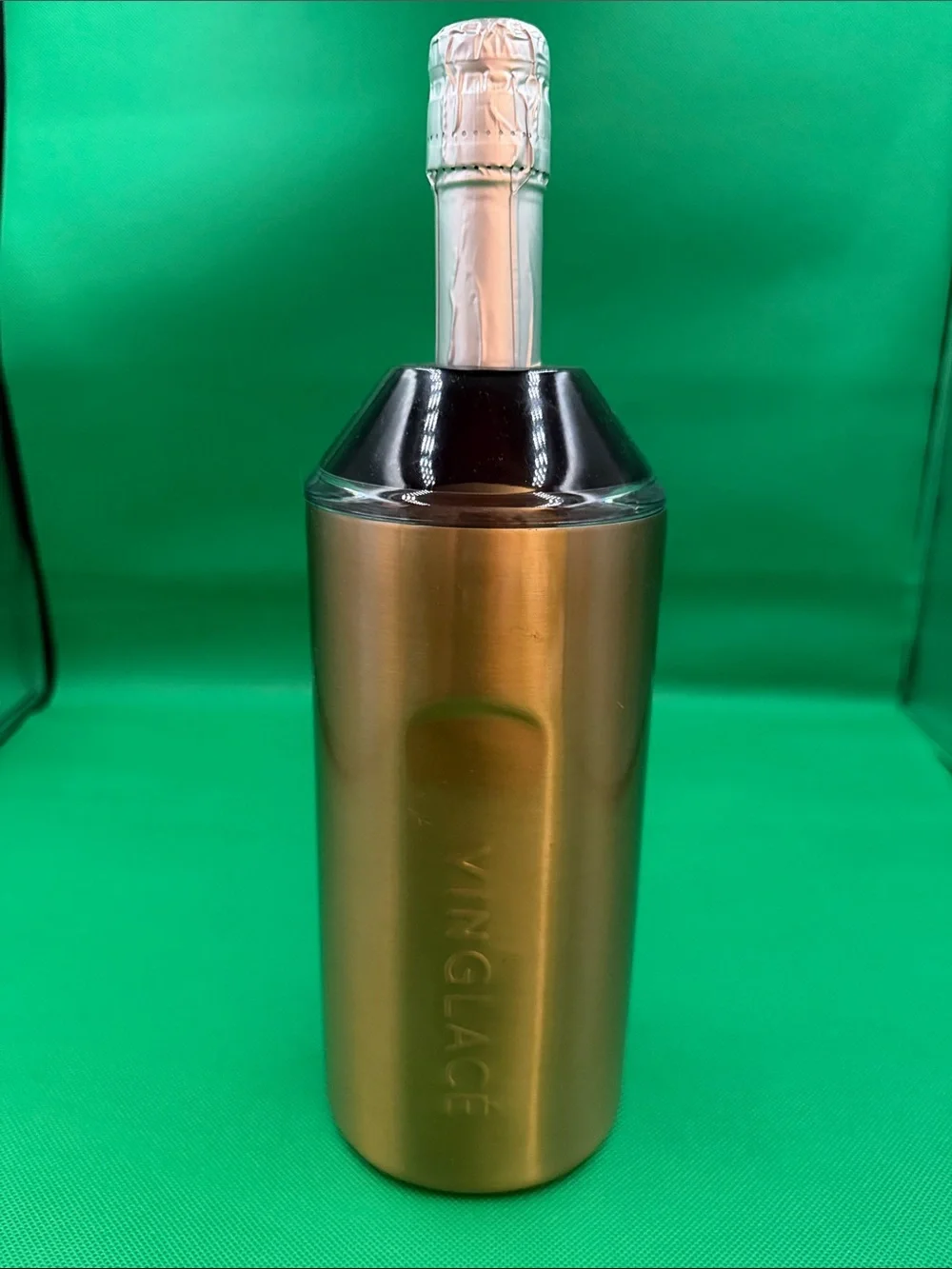 Gold Insulated Bottle with Black Lid